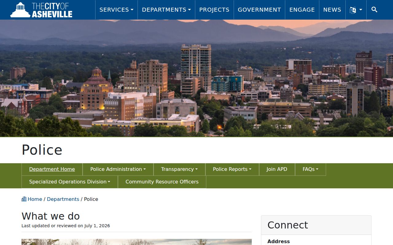 Asheville criminal records police department information