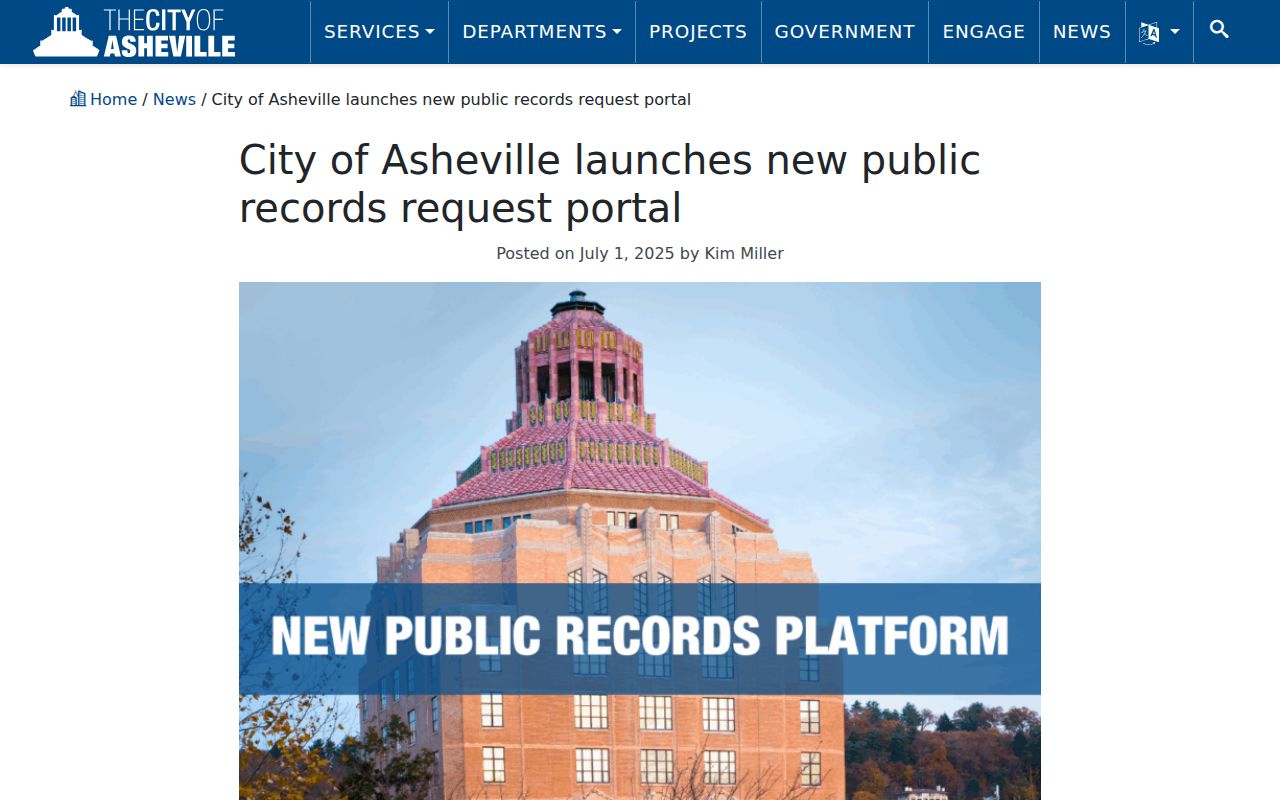 Asheville criminal records portal launch announcement
