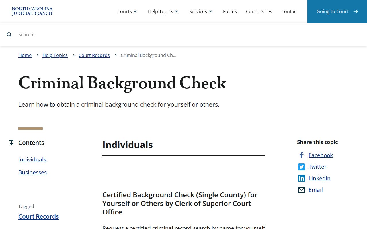 Official Buncombe County criminal record search instructions